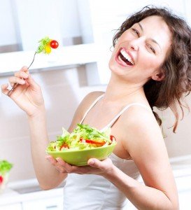Woman-eat-vegetables